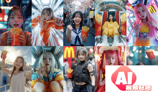 麦当劳AI美女广告火爆 11个AI少女为薯条打call引热议