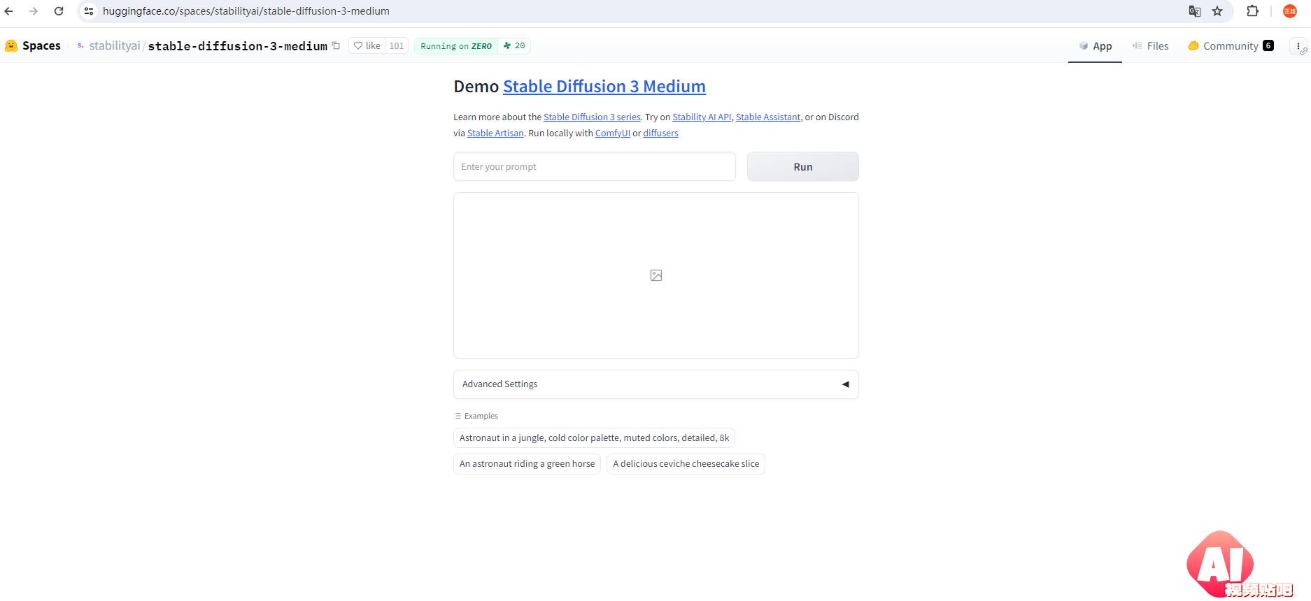 Stable Diffusion 3 Medium地址